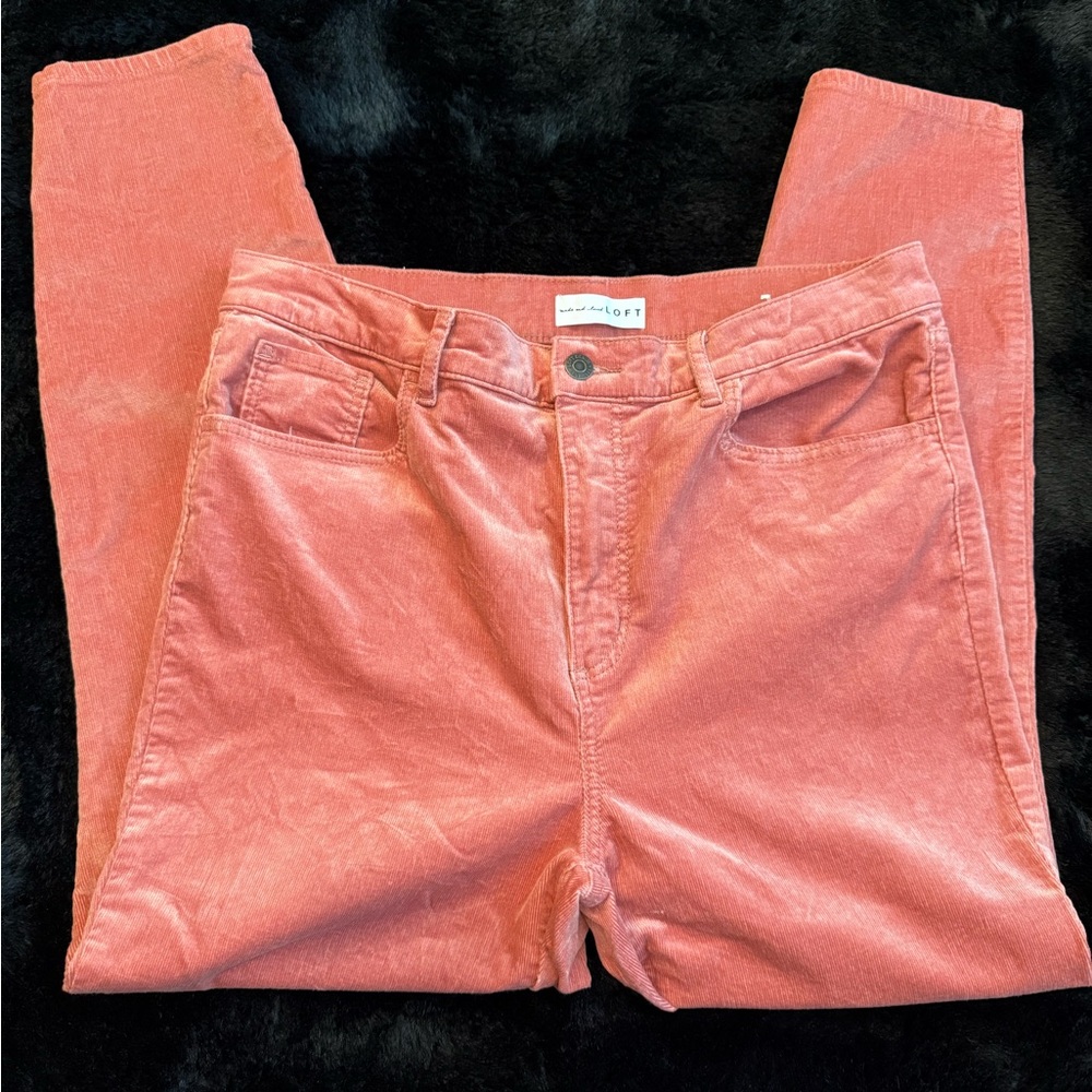LOFT Women's Straight Leg Jeans in Coral SZ 12/31